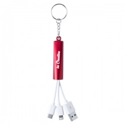 Zaref USB töltős kulcstartó , piros 