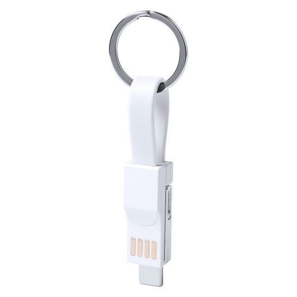 Hedul USB töltős kulcstartó , fehér 