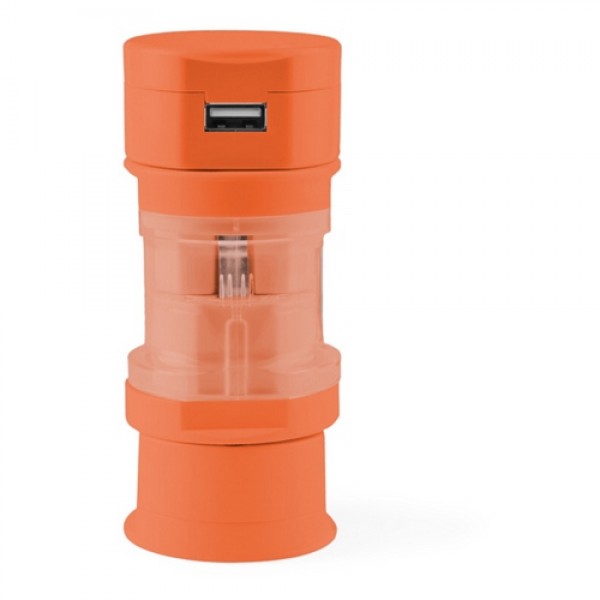 Tribox utazó adapter, narancssárga