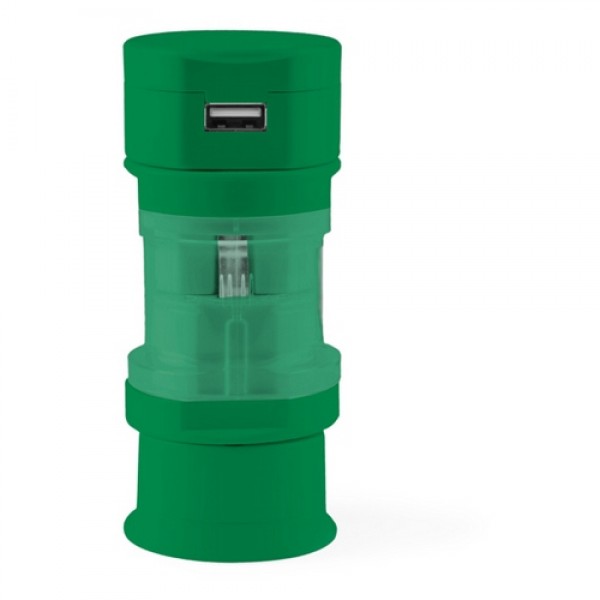 Tribox utazó adapter, zöld